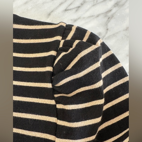 J. Crew Black & Gold Striped Mockneck - Picture 6 of 7